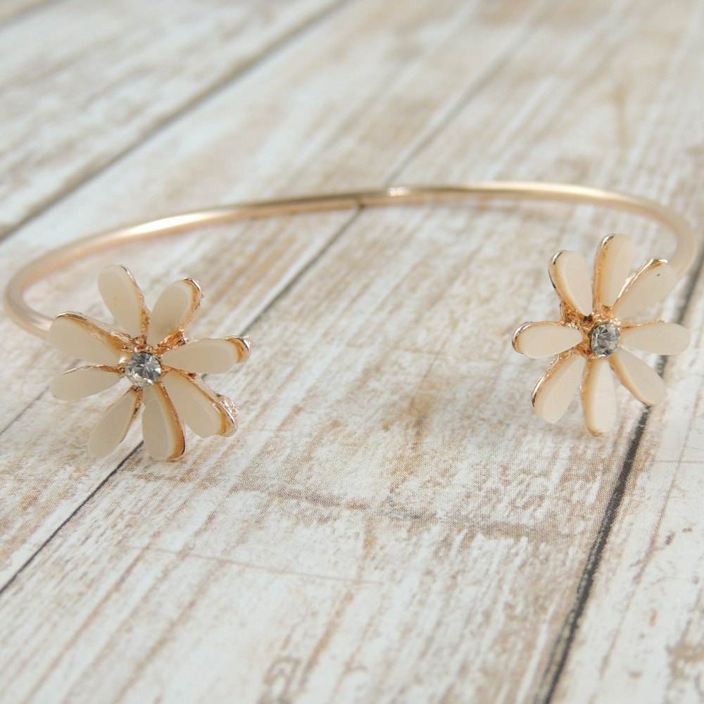 Dainty Flower Cuff Bracelet